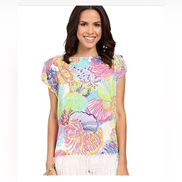 Lilly Pulitzer's "Jasmine" caftan/ poncho top - Picture 1 of 4